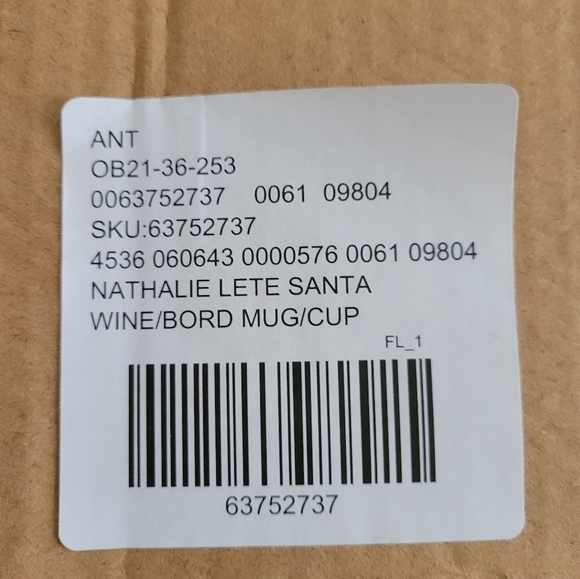 Anthropologie Nathalie Lete Santa's Sleigh Mug - Metallic gold & Bordeaux - Picture 9 of 14